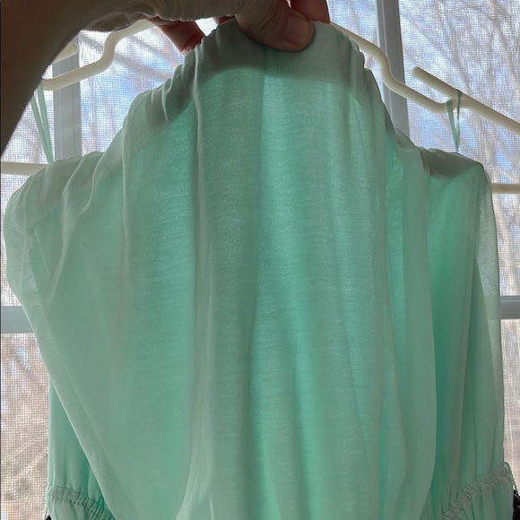 Express Green High Low Sundress Asymmetrical Neckline - Picture 2 of 9